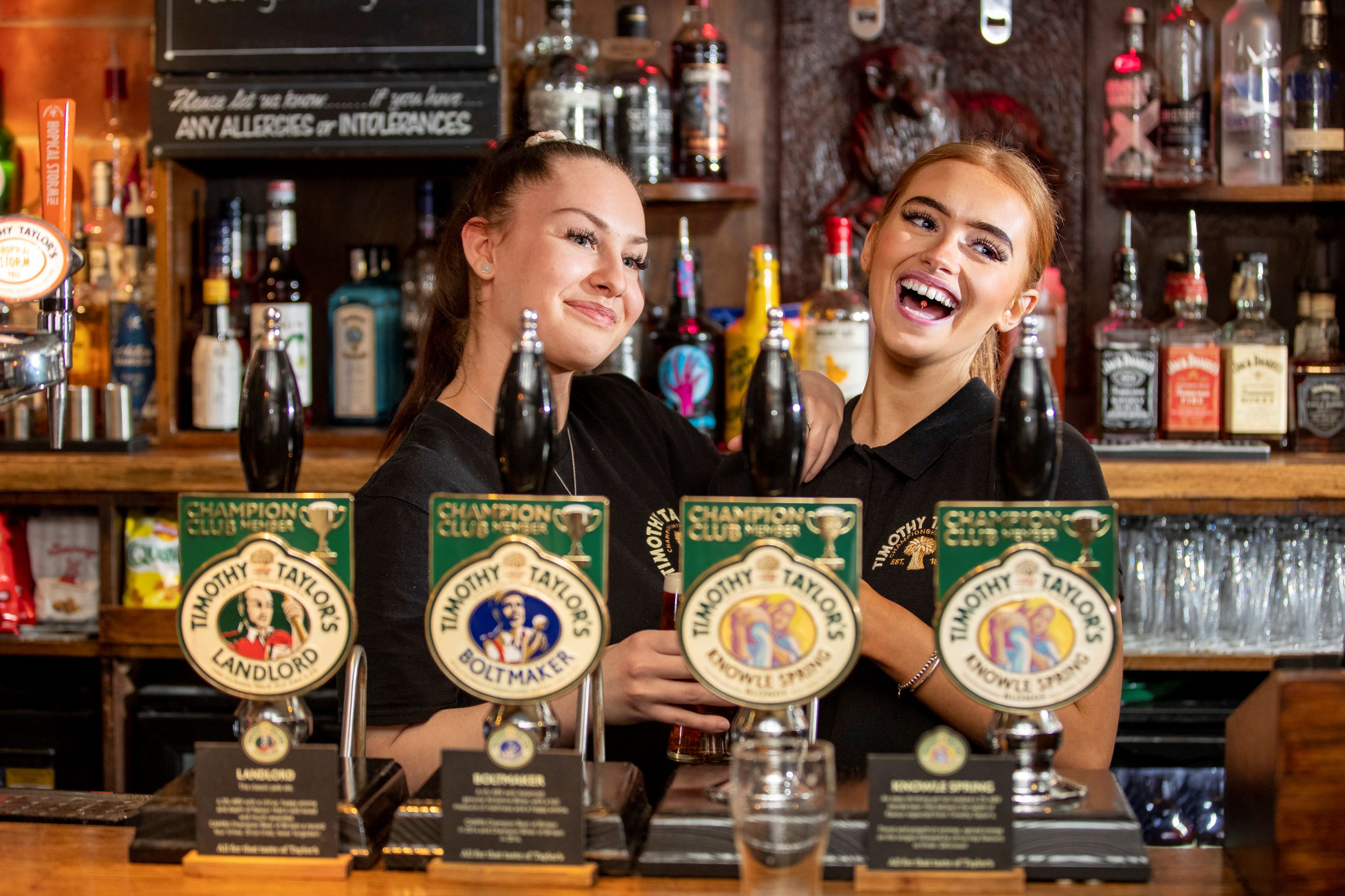 Timothy Taylor's front of house team at the Woolly Sheep Inn in Skipton.